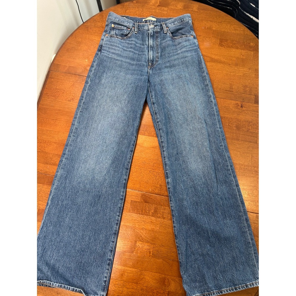 Levis Ribcage Wide Leg Jeans Womens 30 Blue High Rise Denim